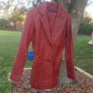 Rem Garson Maroon Red Genuine Leather Jacket XS